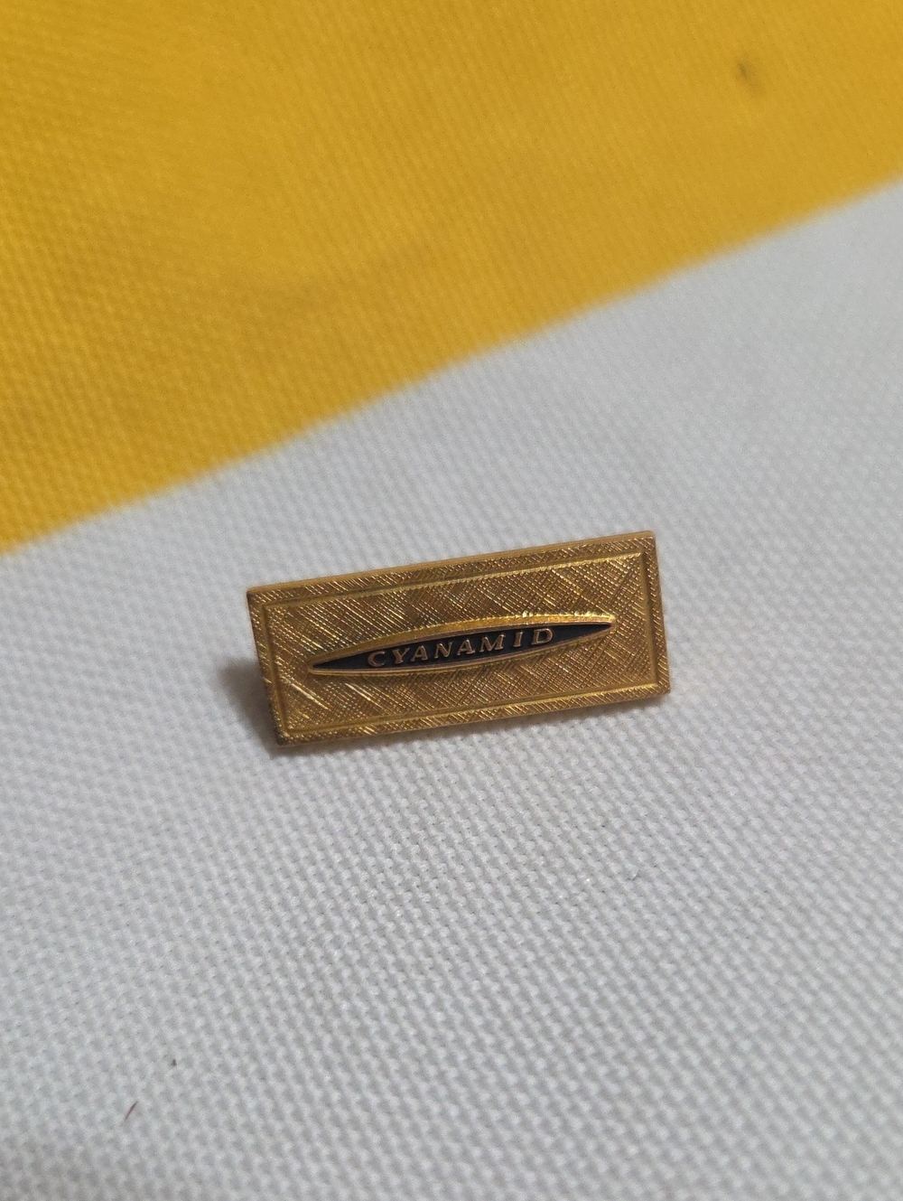 Vintage American Cyanamid 1/10 10K Gold Filled Employee Service Pin Enamel